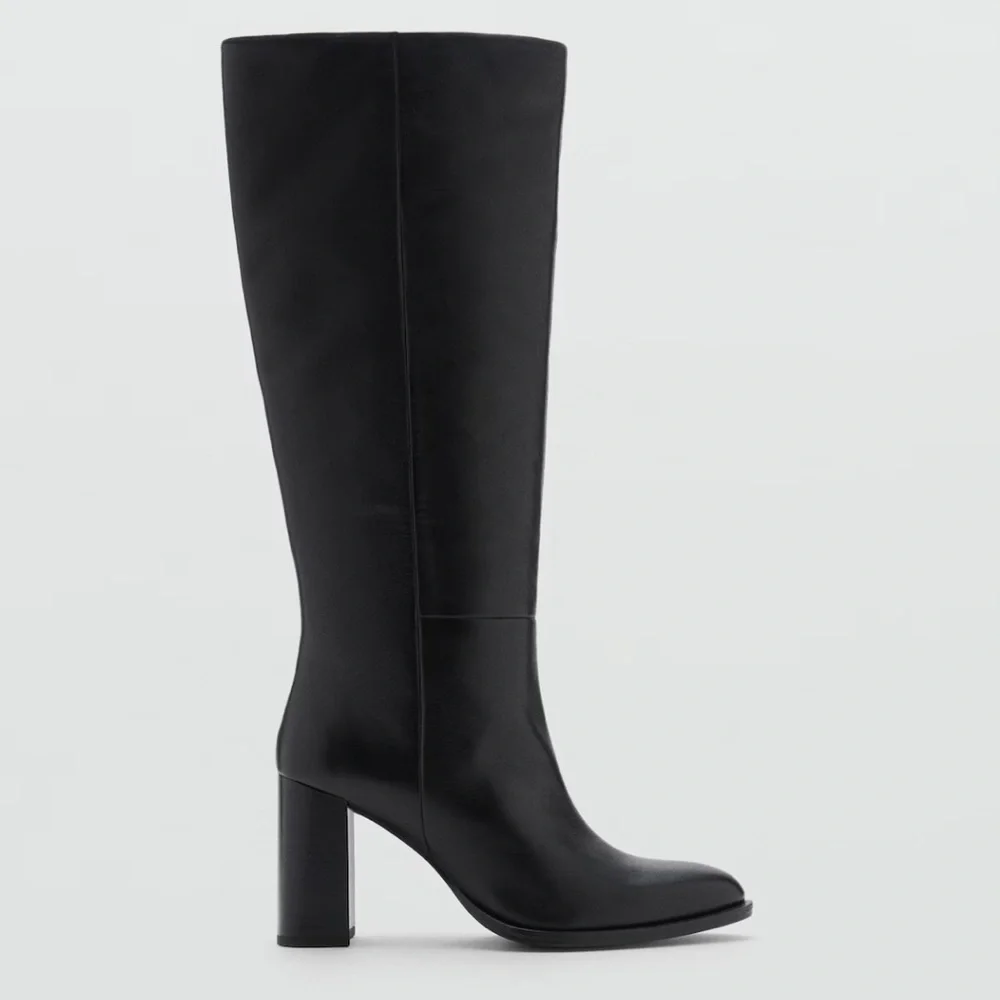 Mango Black Over the Knee Boots